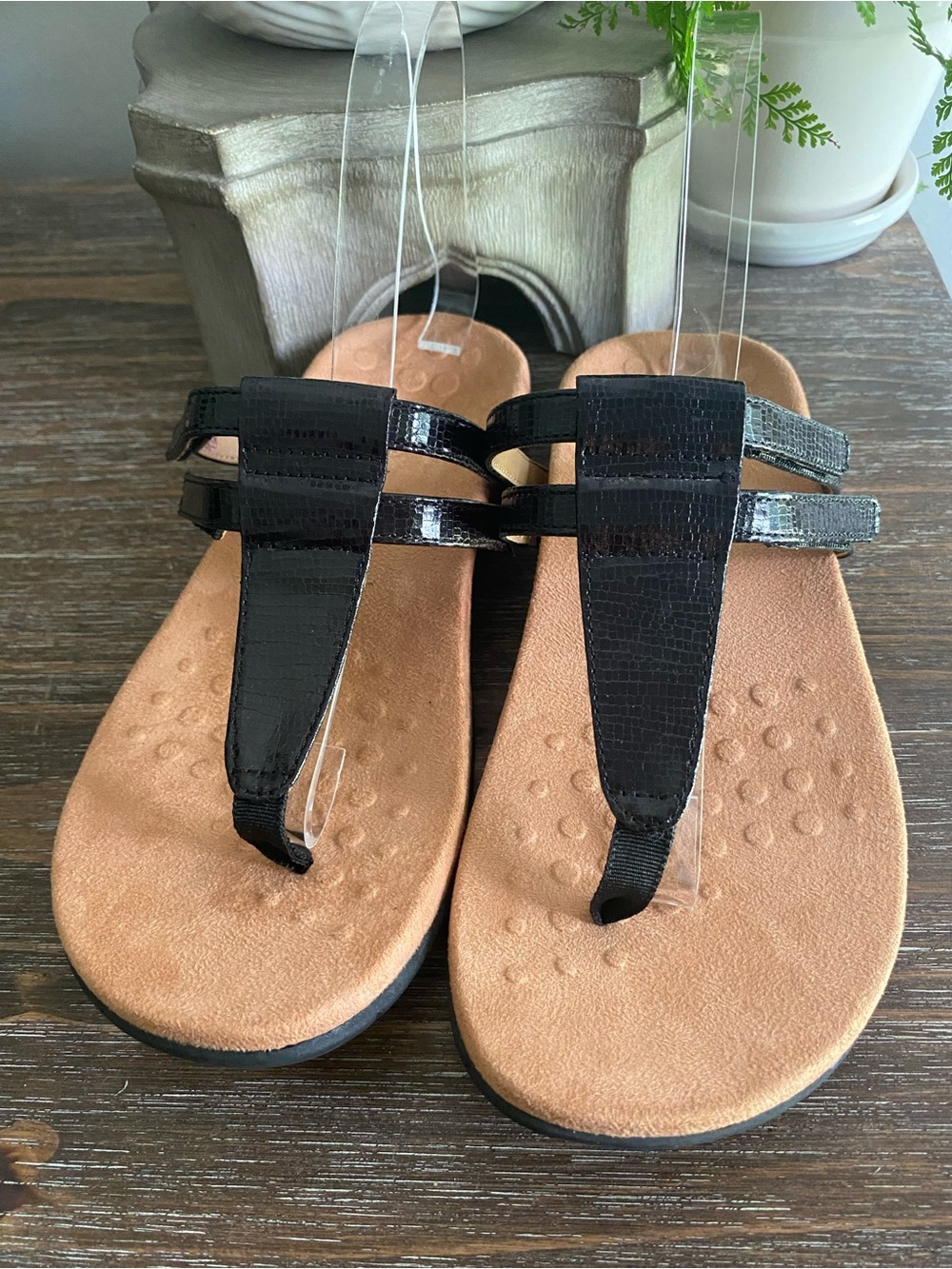 Vionic Elvia Adjustable Slip-on Orthotic Arch Support Sandals Womens 8 Black - Picture 6 of 7